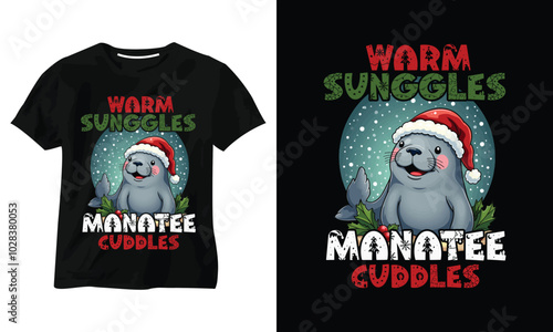 WARM SUNGGLES MANATEE CUDDLES T SHIRT DESIGN