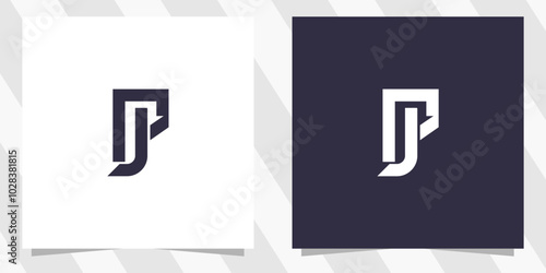 letter jp pj logo design vector