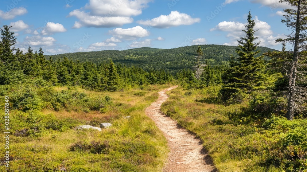 Serene Pathway Through Lush Green Forest Landscape Serene Pathway Through Lush Green Forest Landscape