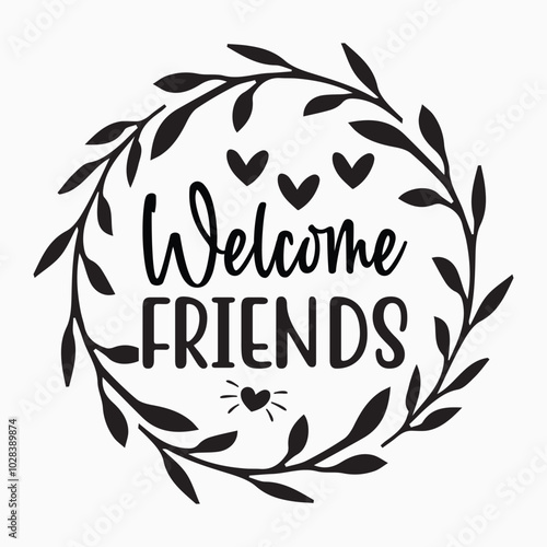 Welcome friends retro t shirt design