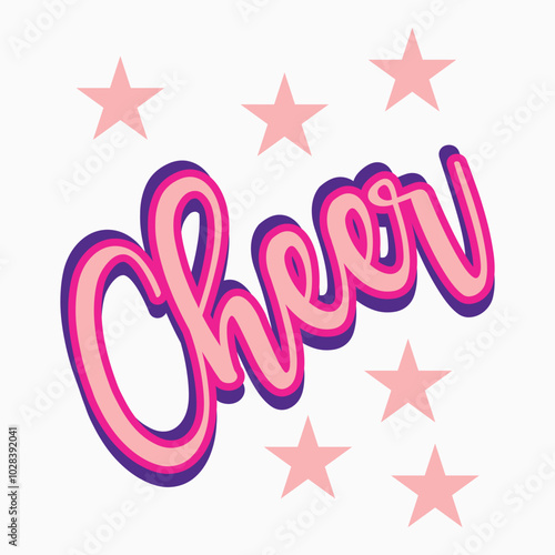 Cheer retro t shirt design