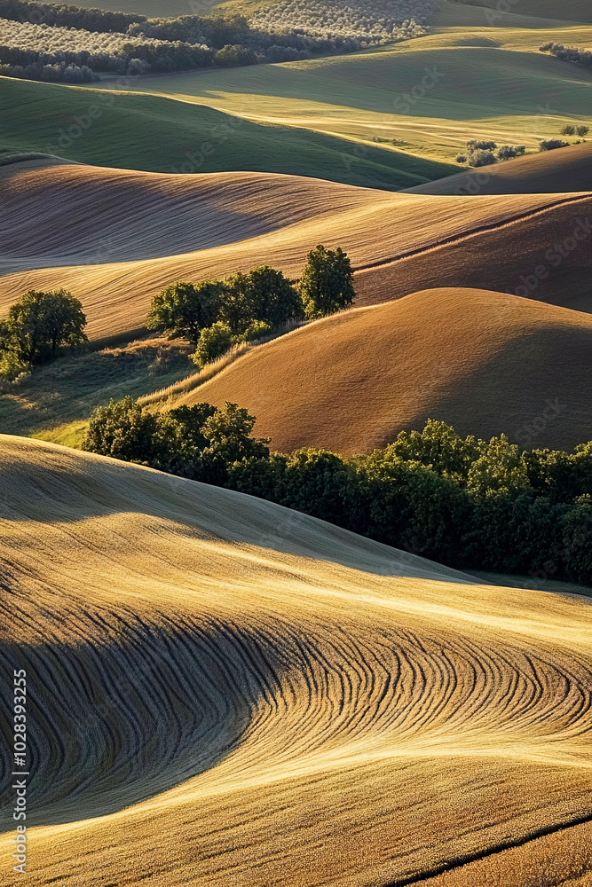 Fototapeta premium Goldene Wellen der Landschaft