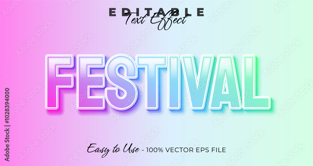 Festival typography stylish editable text effect Festival typography stylish editable text effect