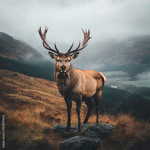 Majestätischer Edelhirsch in der Natur photo