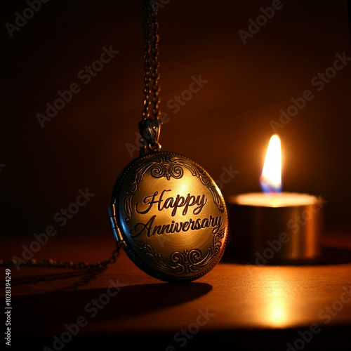 A glowing pendant engraved ...