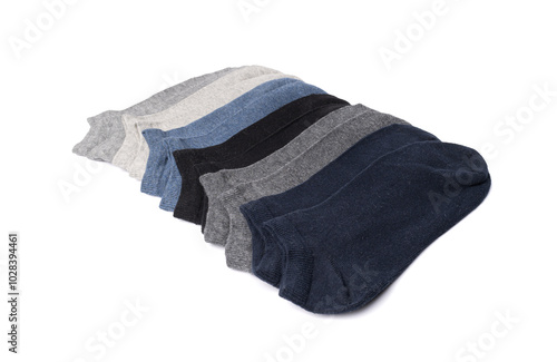 New Cotton Socks Isolated, Folded Sportswear Set, Classic Unisex Cotton Socks Collection photo