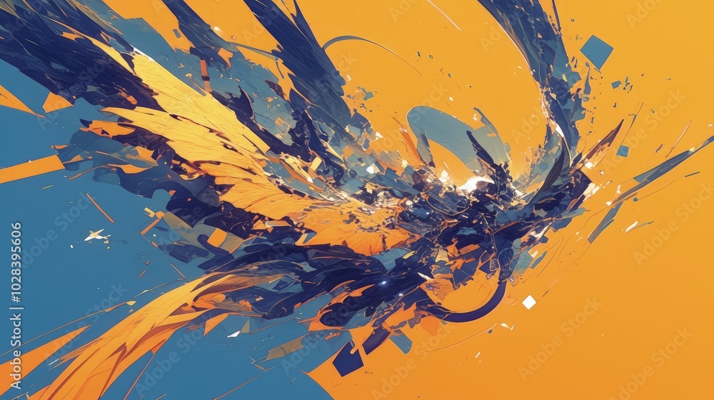 Abstract Art with a Blue and Orange Palette Abstract Art with a Blue and Orange Palette