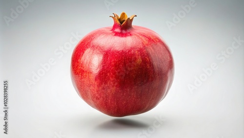 Giant pomegranate floating on white background