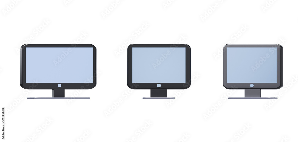 Variations of Computer Monitors Display 3D Icons Set
Variations of Computer Monitors Display 3D Icons Set