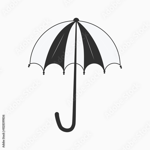 Rain Umbrella Protection and insurance royalty free vector icon, rainbow umbrella at sunset, Vector umbrella icons, Large open umbrella, black umbrella isolated on white, colorful umbrella,  photo