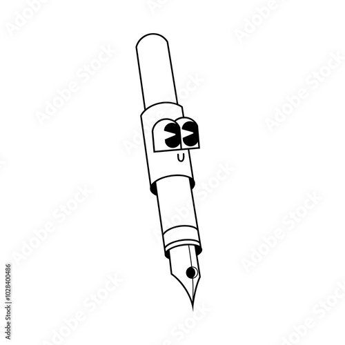 Doodle cute character illustration pen sticker outline