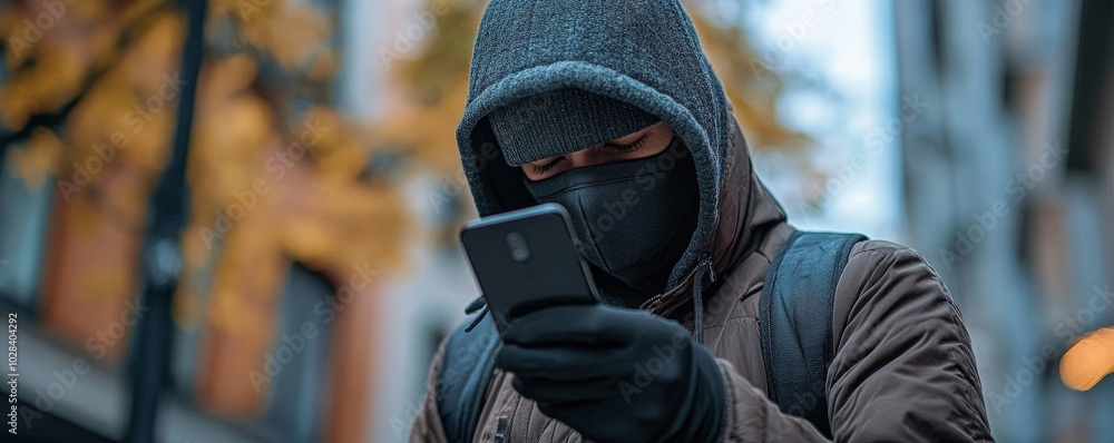 Thief Stealing Smartphone, Generative AI Thief Stealing Smartphone, Generative AI