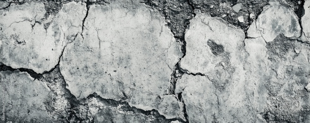 Obraz premium cracked damaged concrete wall texture