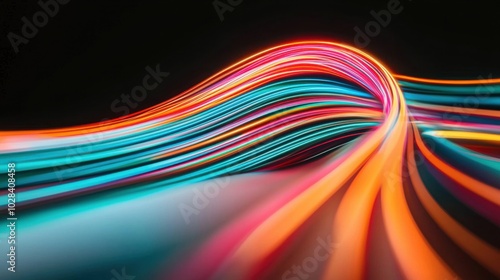 A pulse of light moving through a series of interconnected tubes, reacting and changing direction at each node, representing quick adaptation and response