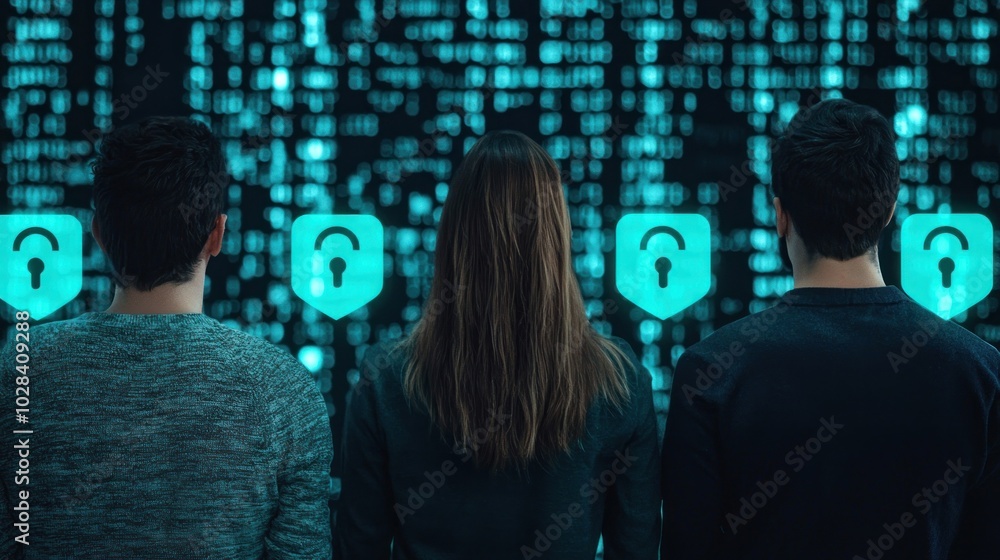 Cyber Hackers Facing Impenetrable Data Fortress with Privacy Symbols and Encryption Locks They Can't Crack Cyber Hackers Facing Impenetrable Data Fortress with Privacy Symbols and Encryption Locks They Can't Crack