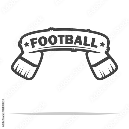 Football scarf outline icon transparent vector isolated