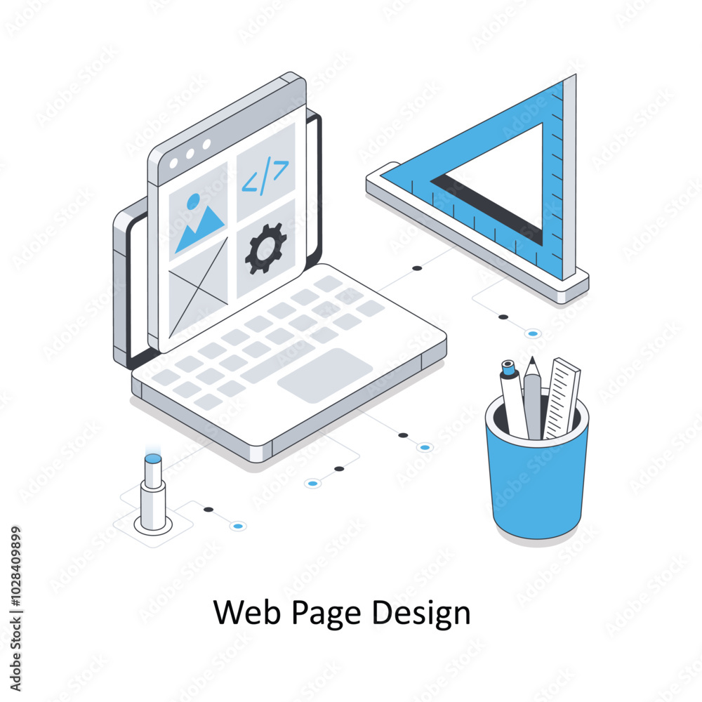Web Page Design Isometric stock illustration. EPS File stock illustration Web Page Design Isometric stock illustration. EPS File stock illustration