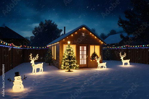 christmas night in the village