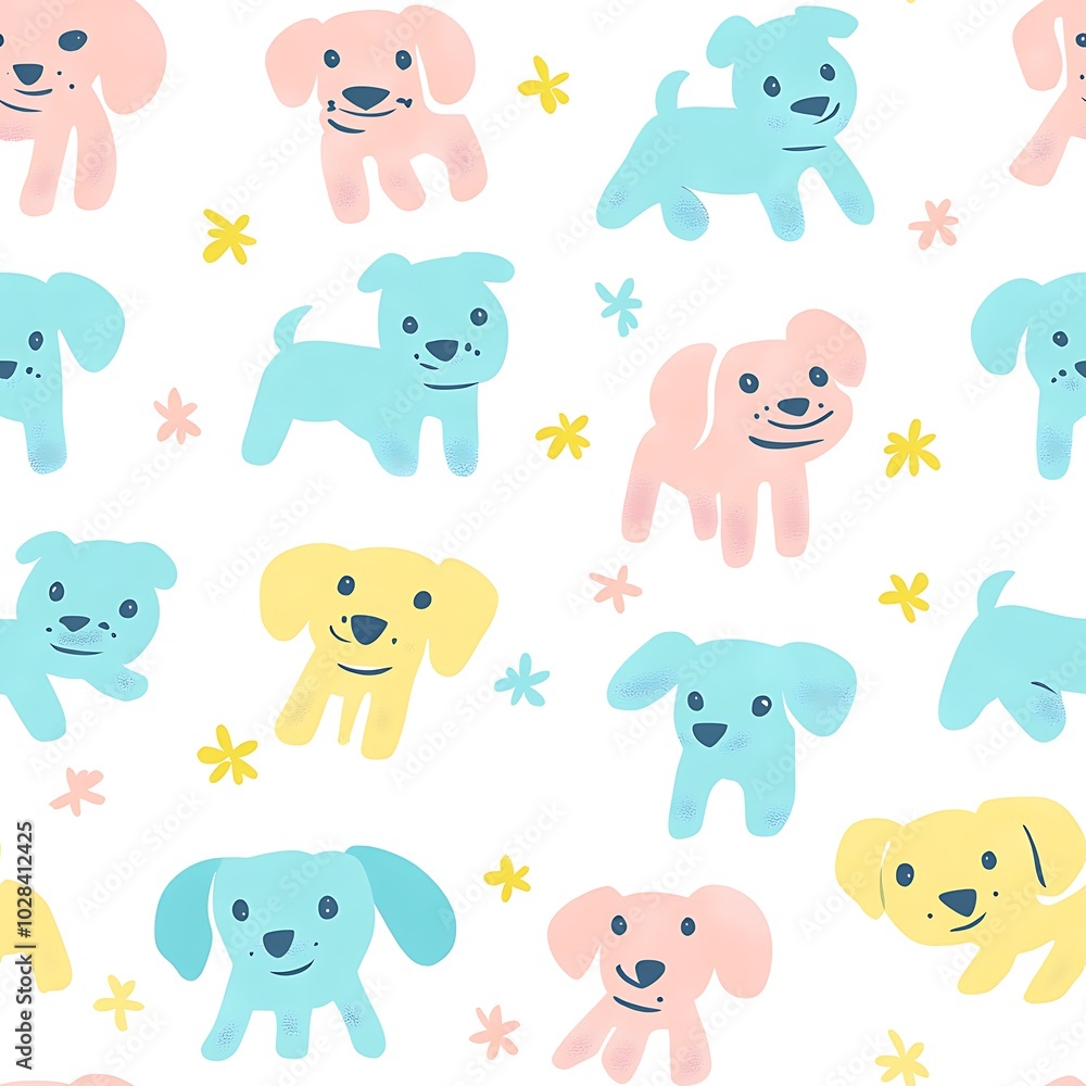 cute pastel dog pattern cute pastel dog pattern