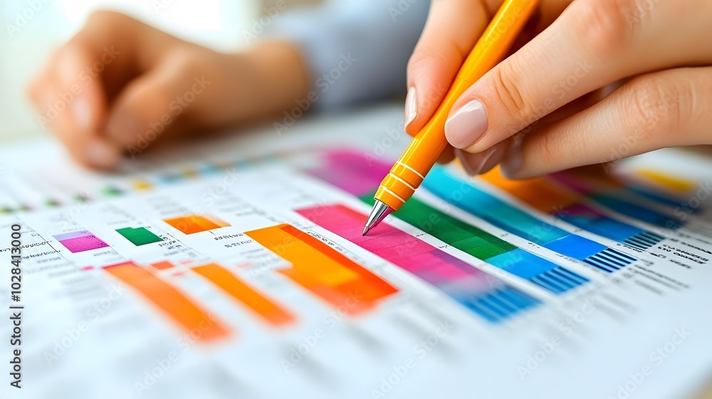 Group of managers planning company strategy with reports and data projections Group of managers planning company strategy with reports and data projections