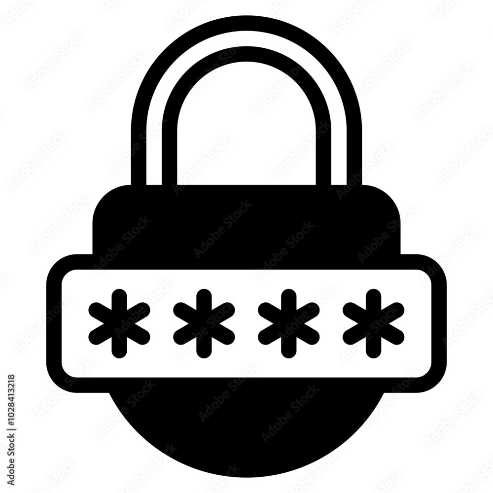 Secure Lock with Password Protection Icon Secure Lock with Password Protection Icon