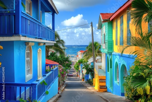 Barbados Market: Colourful Houses in Bridgetown, Caribbean City Architecture