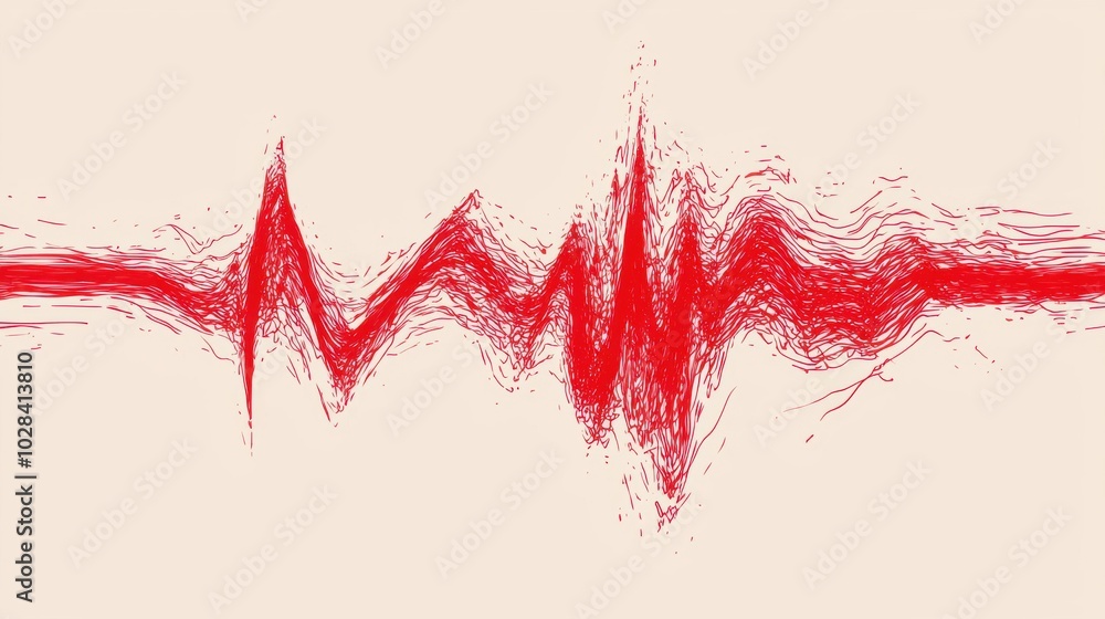 Abstract Heartbeats of Joy: An abstract depiction of heartbeats, where each line represents a different person's emotional rhythm Abstract Heartbeats of Joy: An abstract depiction of heartbeats, where each line represents a different person's emotional rhythm