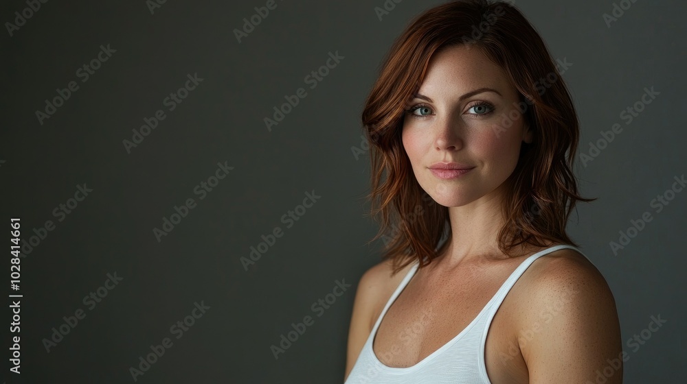 Beautiful Woman in White T-Shirt Women's Breast Dark Background Breast Cancer Support, prevention, mammography, screening, oncology, cancer treatment Beautiful Woman in White T-Shirt Women's Breast Dark Background Breast Cancer Support, prevention, mammography, screening, oncology, cancer treatment