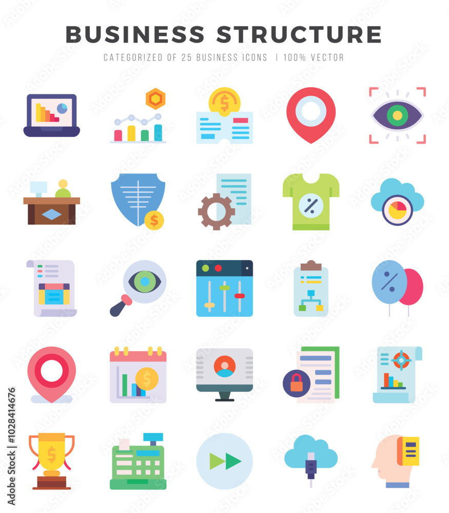 Business Structure icons Pack. Flat icons set. Business Structure collection set. Simple vector icons. Business Structure icons Pack. Flat icons set. Business Structure collection set. Simple vector icons.