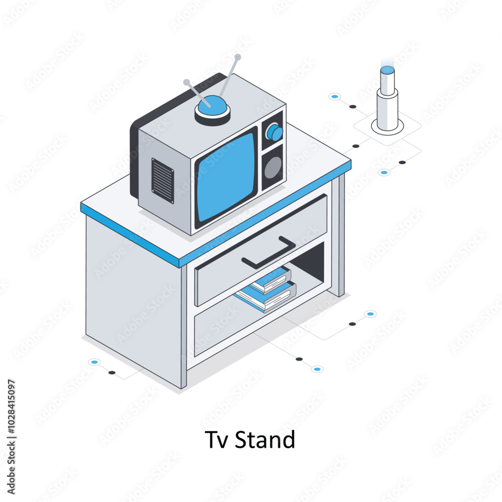 Tv Stand Isometric stock illustration. EPS File stock illustration Tv Stand Isometric stock illustration. EPS File stock illustration