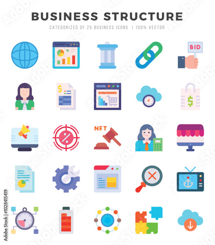 Business Structure Icon Bundle 25 Icons for Websites and Apps