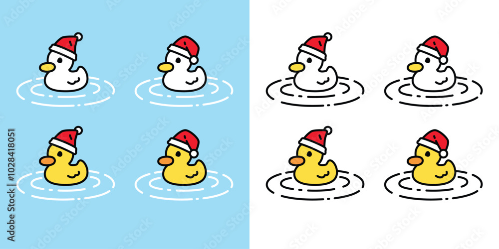 duck vector christmas santa claus hat swimming icon cartoon logo character rubber duck bird chicken pastel symbol doodle isolated illustration design duck vector christmas santa claus hat swimming icon cartoon logo character rubber duck bird chicken pastel symbol doodle isolated illustration design
