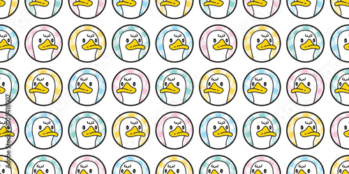 duck seamless pattern face polka dot rubber duck chicken bird vector pet scarf isolated doodle cartoon animal farm wrapping paper tartan plaid tile wallpaper repeat background illustration design