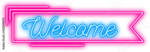 neon welcome sign