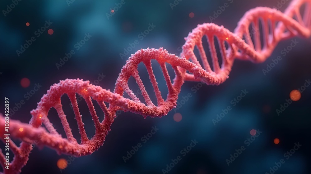 Glowing DNA Double Helix in Digital Art Glowing DNA Double Helix in Digital Art
