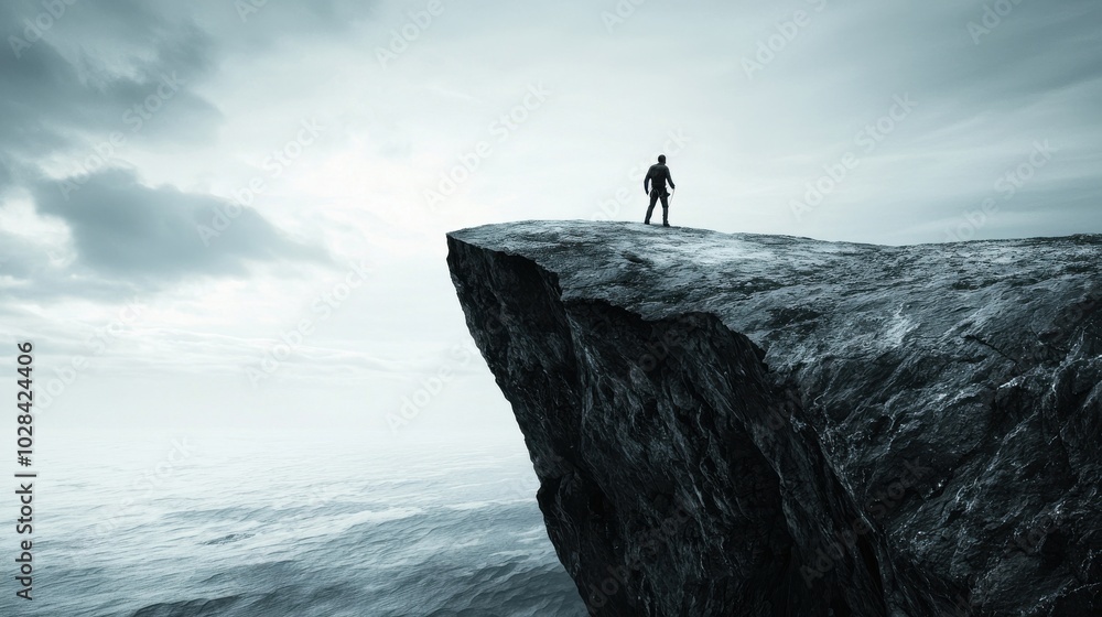 Eroding Mountain: A climber trying to scale a mountain, but as they climb, the rock beneath them crumbles and erodes away Eroding Mountain: A climber trying to scale a mountain, but as they climb, the rock beneath them crumbles and erodes away