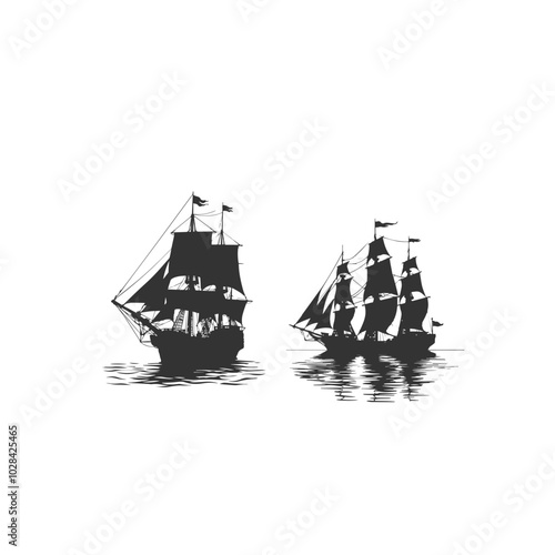 silhouette of a ship
