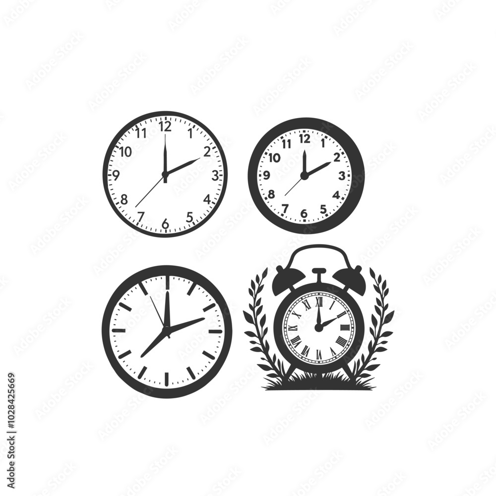 black clock isolated on white black clock isolated on white