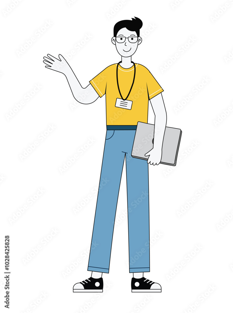 Character Design Study 1 Men Holding Laptop 2 Character Design Study 1 Men Holding Laptop 2