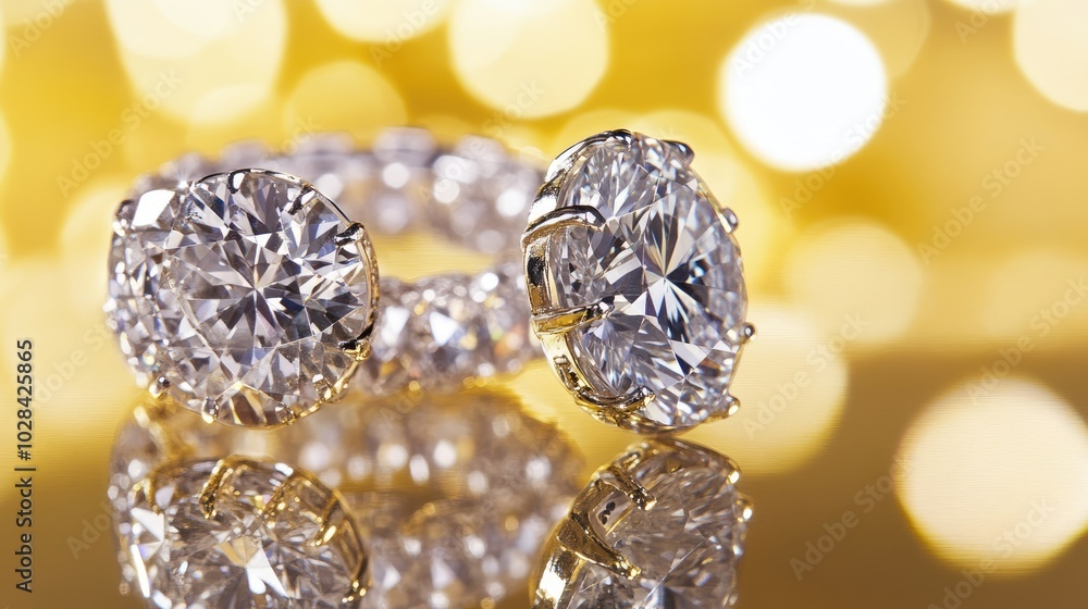 Elegant Diamond Ring with Blurred Background Elegant Diamond Ring with Blurred Background