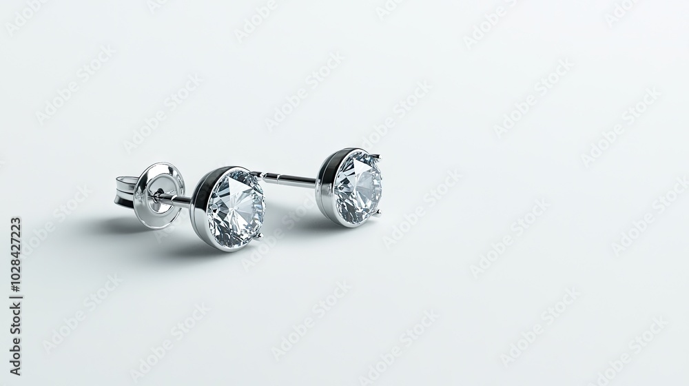 Elegant Silver Stud Earrings with Clear Crystals Elegant Silver Stud Earrings with Clear Crystals