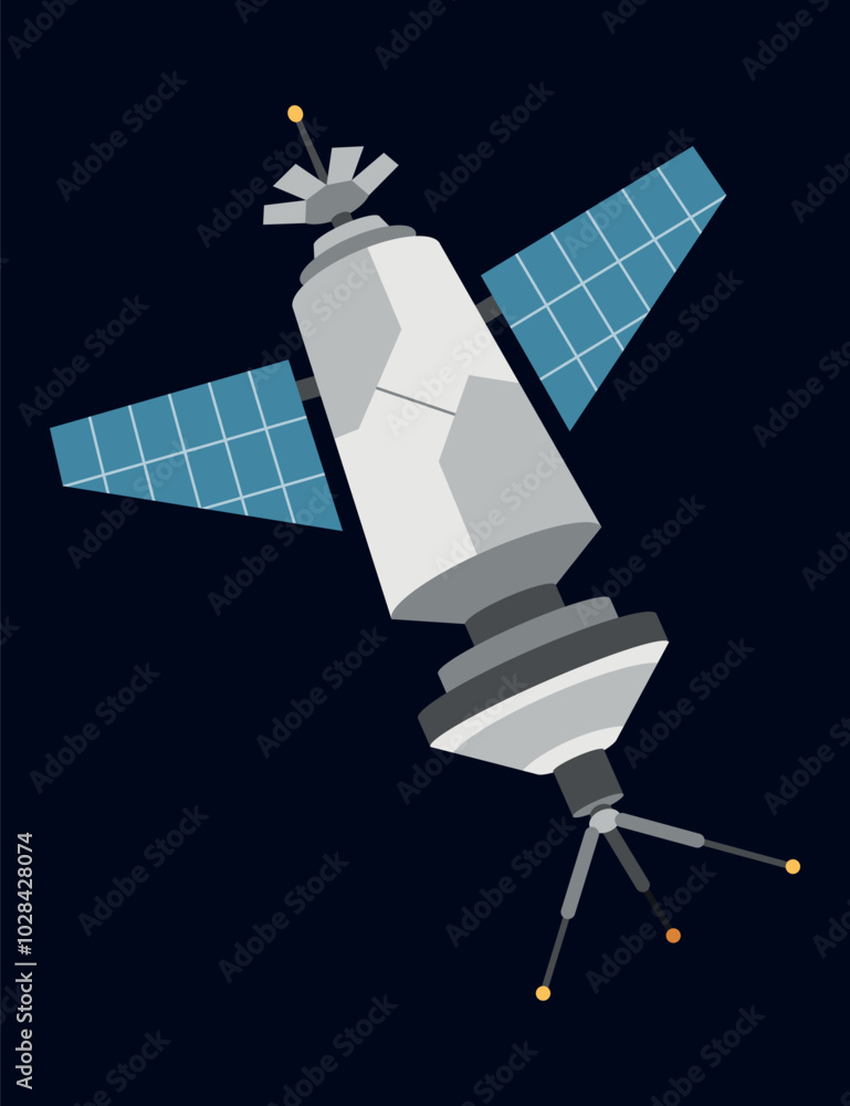 A Vibrant Pixel Art Featuring Spacecraft and Satellite from Imagination