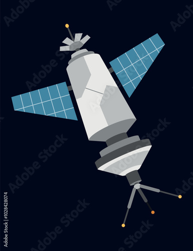 Obraz na płótnie A Vibrant Pixel Art Featuring Spacecraft and Satellite from Imagination w salonie