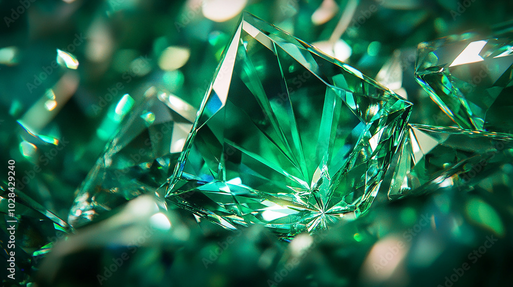 Shining emerald with rich green tones and intricate design Shining emerald with rich green tones and intricate design