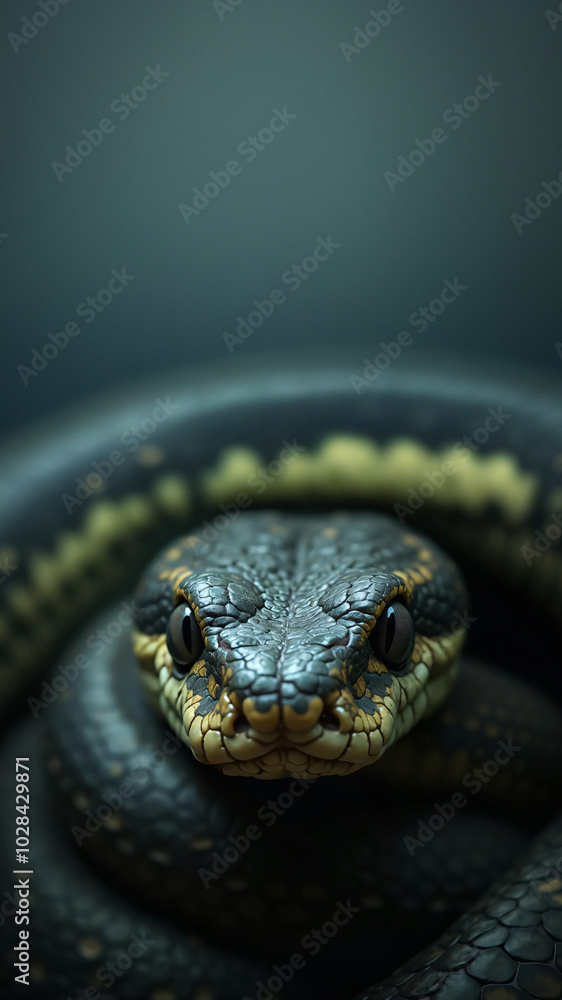Obraz premium snake bite frontal into the camera