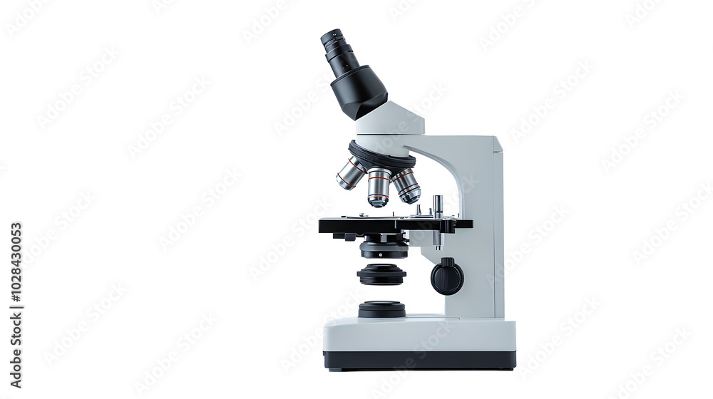 Collection of Modern Microscope side view isolate on transparency background Collection of Modern Microscope side view isolate on transparency background