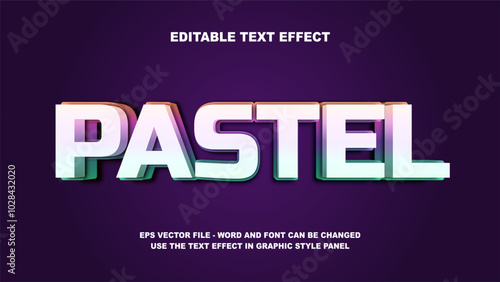 Editable Text Effect Pastel 3D Vector Template