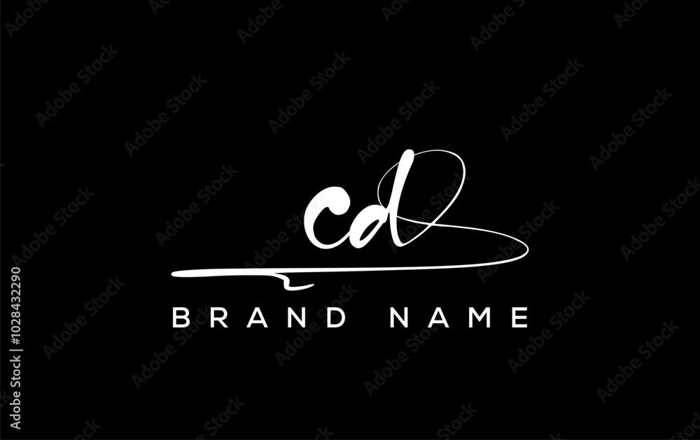 CD letter beauty handwriting vector logo. CD letter beauty handwriting vector logo.