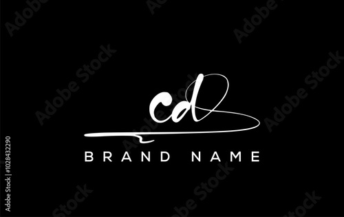 CD letter beauty handwriting vector logo.