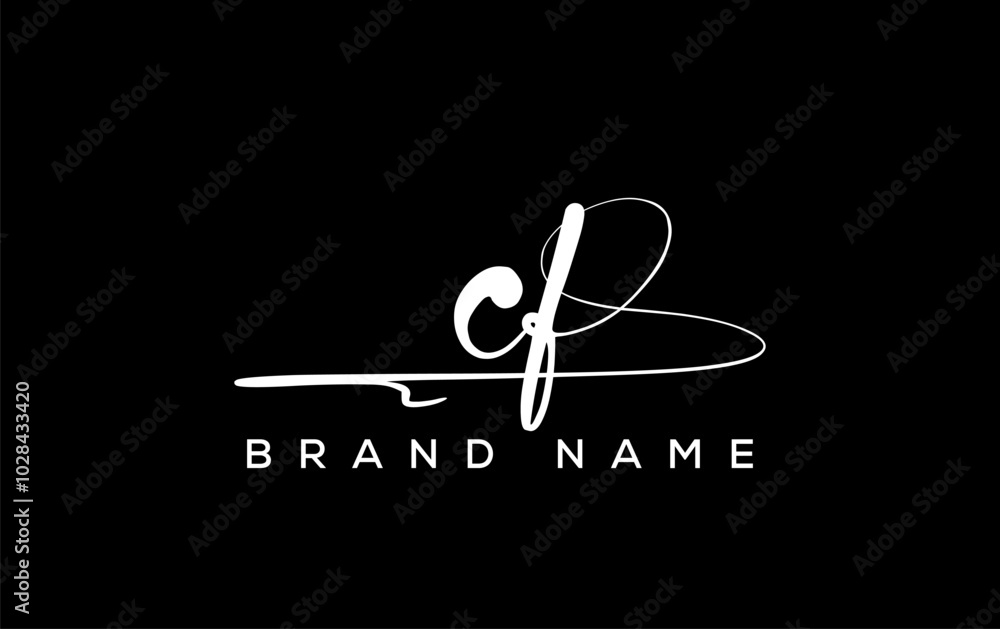 CF letter beauty handwriting vector logo. CF letter beauty handwriting vector logo.